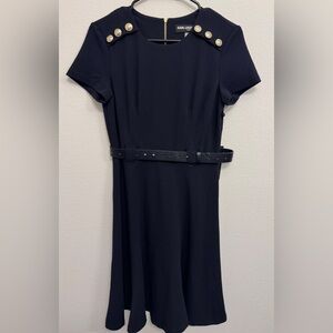 Karl Lagerfeld Navy Dress with Belt